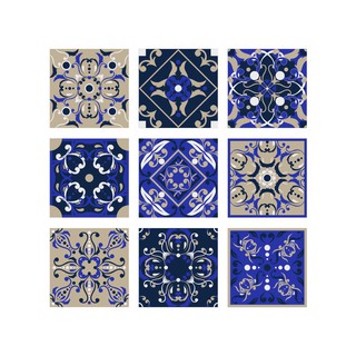 Sẵn sét 70 miếng Decal gạch bông bóc dán trang trí tường loại 1 kt 15x15cm