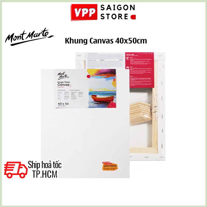 Khung Canvas 40x50cm Mont Marte Single Thick - CSST4050 - Canvas Vẽ Tranh, Toan Vẽ Tranh