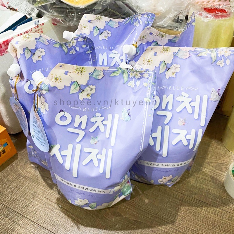 Nước giặt BLUE 2KG công nghệ 100% Hàn Quốc thơm như hoa - MÀU HỒNG