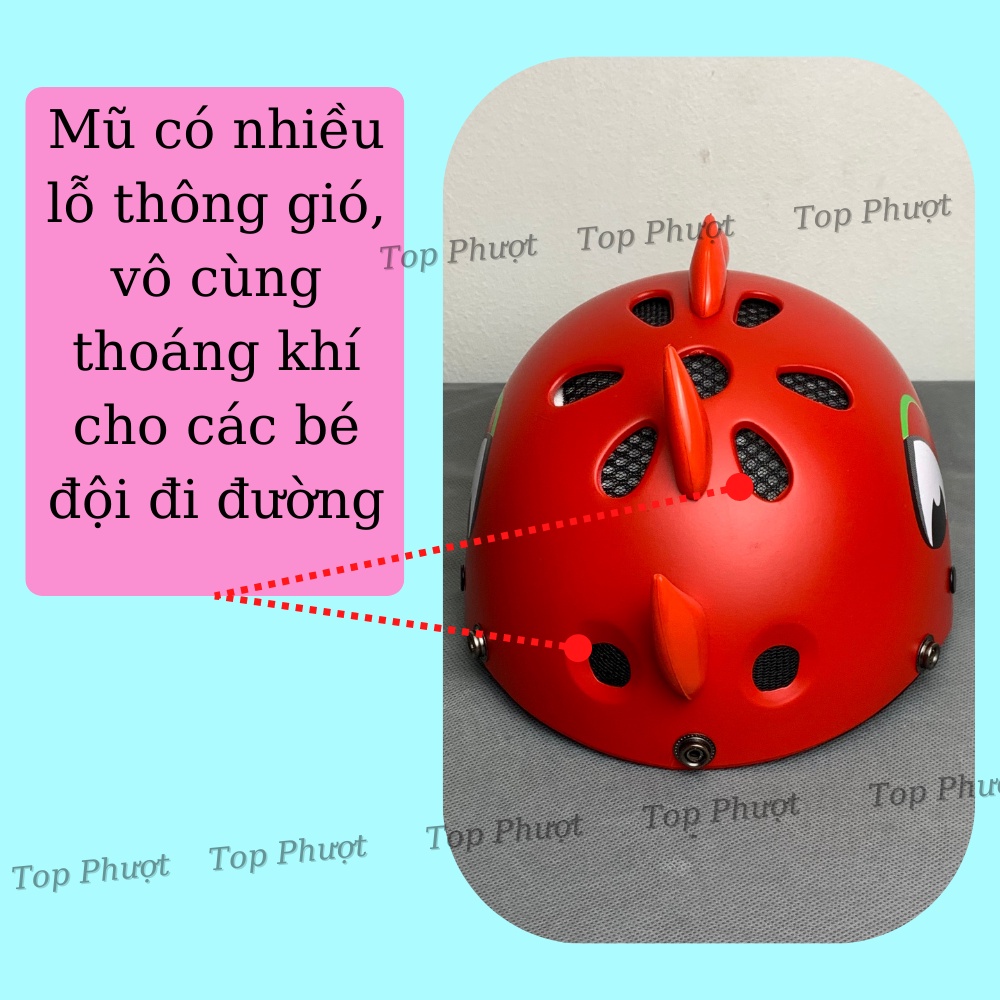 Mũ bảo hiểm trẻ em khủng long siêu nhẹ cho bé từ 1 - 8 tuổi Xpro