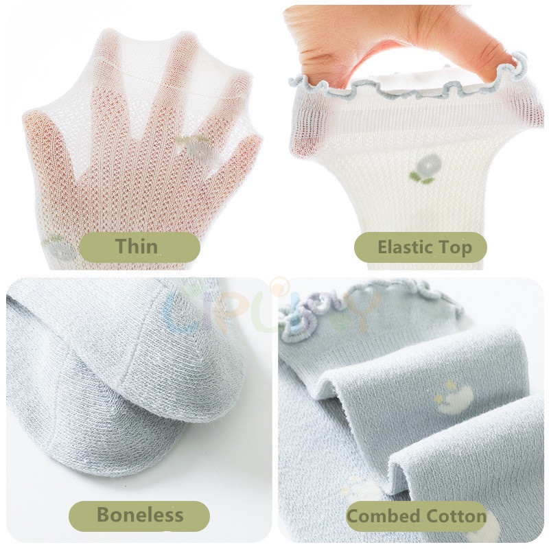 Vớ Lưới Dài Tới Gối In Hoa Phong Cách Công Chúa Dành Cho Bé Gái