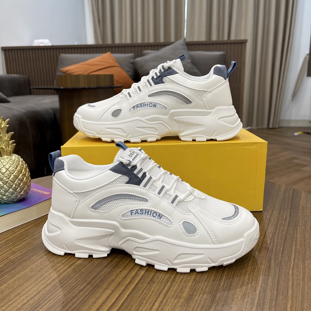 Giày nam, Giày thể thao tăng chiều cao Trắng phối xanh G202