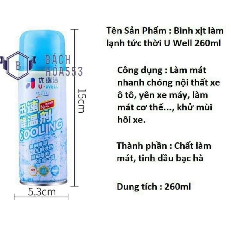 Bình xịt lạnh làm mát tức thời