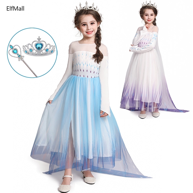 Đầm Công Chúa Elsa Trong Phim Frozen 2 Cho Bé Gái 3-12 Tuổi