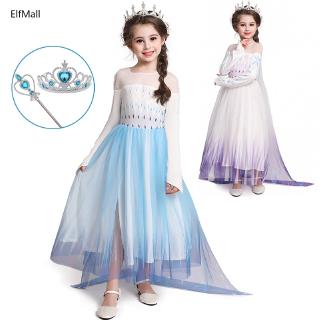 Đầm Công Chúa Elsa Trong Phim Frozen 2 Cho Bé Gái 3-12 Tuổi