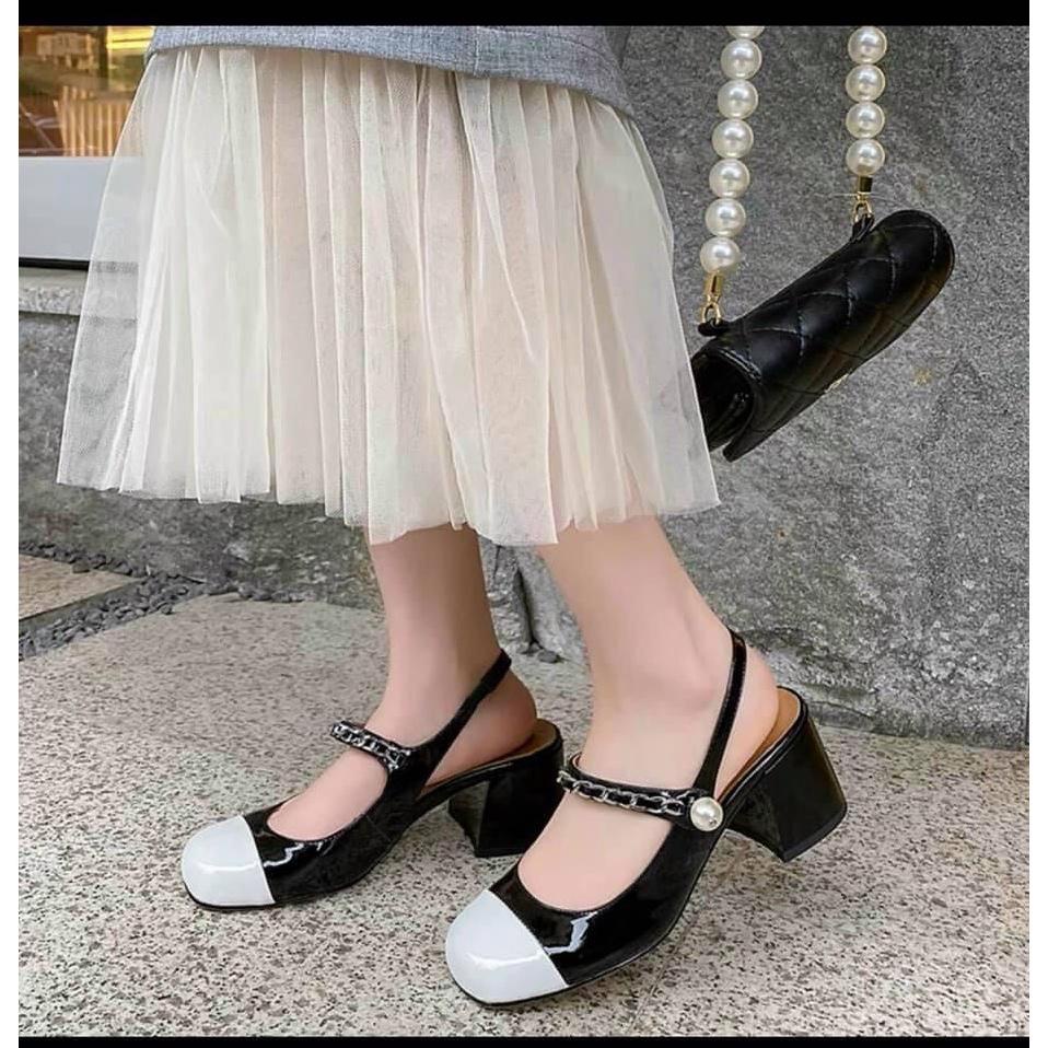 GIÀY CAO GÓT NỮ BÍT MŨI QUAI NGỌC GÓT CAO 7p