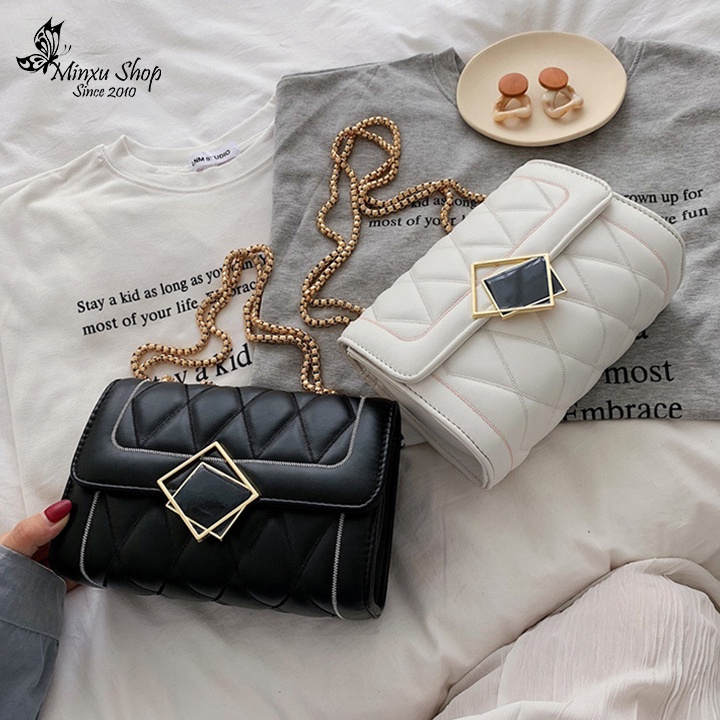Túi Xách Đeo Chéo Nữ, Túi Hộp Sang Chảnh Nhiều Ngăn, Chất Da Mềm Mịn Phong Cách Hàn Quốc TD49