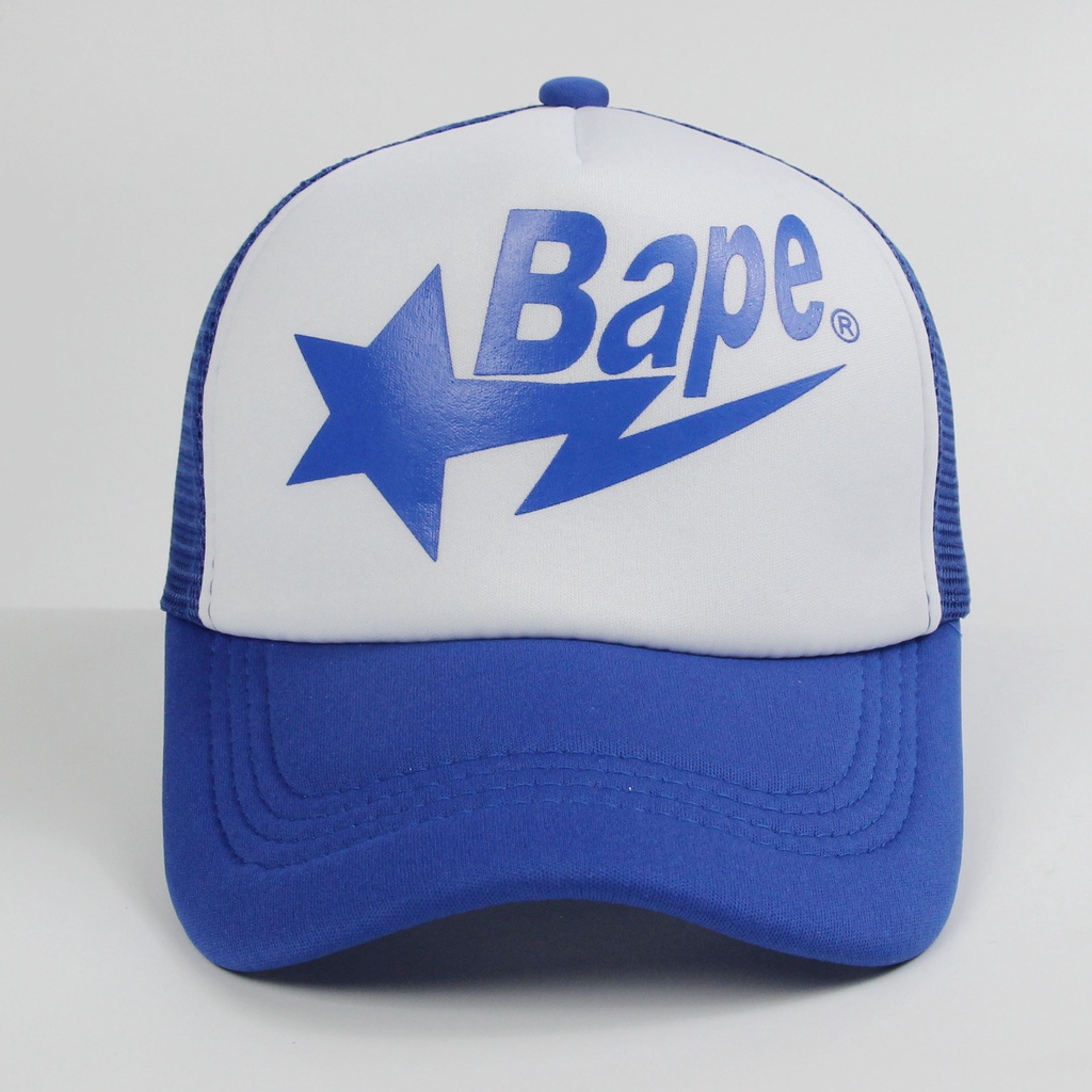 Bape Mũ Lưỡi Trai Phối Lưới In Chữ Thời Trang Cho Nam Nữ