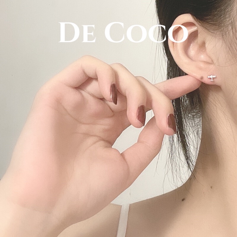 Khuyên tai bạc hình máy bay mini Flight decoco.accessories