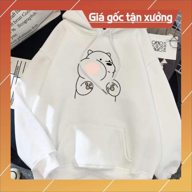 Áo hoodie gấu nam nữ freesize form thụng cánh rơi chất nỉ bông lót lông nhẹ unisex in 3D giá rẻ nhất ˇ ) .