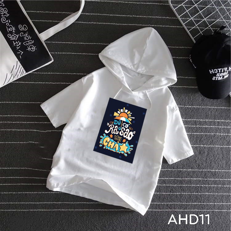 AHD11 Áo thun teen nam nữ HOODIE TAY LỠ CÓ NÓN hình dù có ra sao