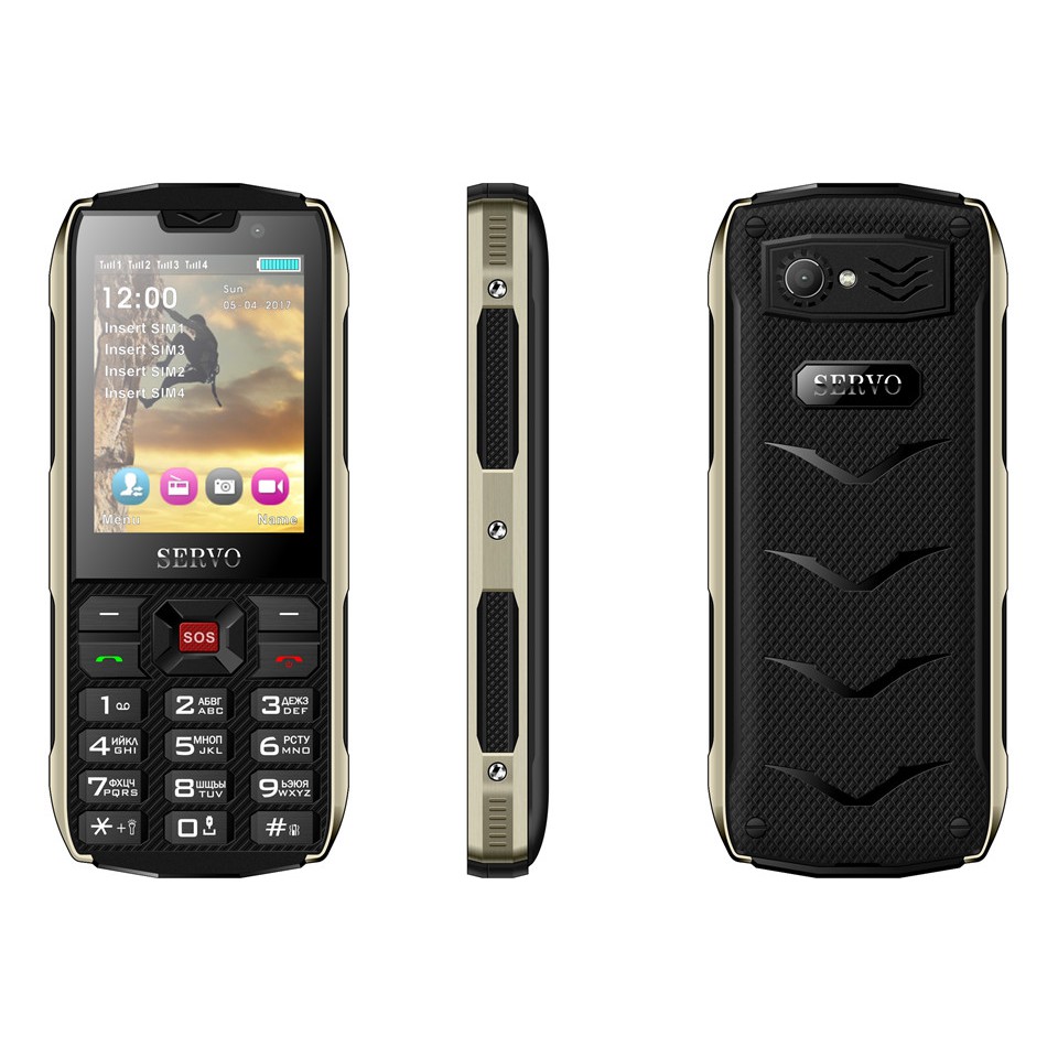 Điện Thoai 4 Sim 4 Sóng Servo H8 Loa To Sóng Khỏe Kiểu Dáng Hầm Hồ Quân Đội Màn Hình 2.8inch Sạc Pin Smart Phone FM