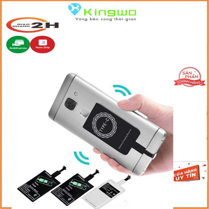 Miếng Dán Hỗ Trợ Sạc Không Dây Chuẩn Qi Đầu Android/Type-C/Lightning iPhone