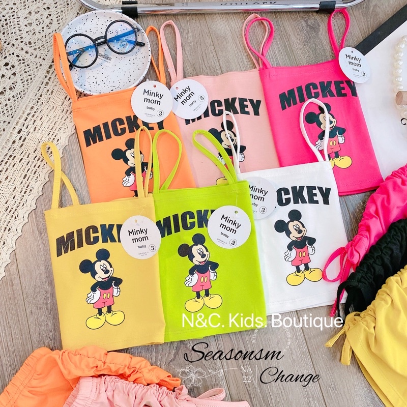 Xả Bộ Mkey 2 dây cotton mềm đẹp bé gái