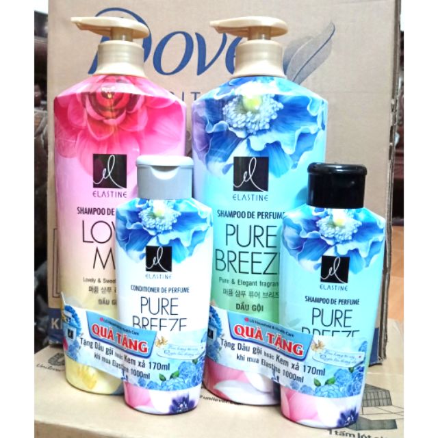 Dầu gội ELASTINE PURE BREEZE CHAI 1000G TẶNG DẦU GỘI HOẶC KEM XẢ 170G.