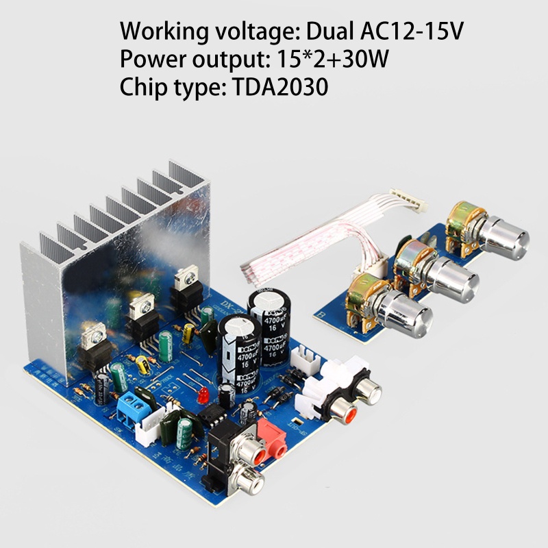 Bảng Mạch Khuếch Đại Âm Thanh zzz 2.1 15W x 2 + 30W TDA2030 Chips Dual AC12V-15V Cho Loa DIY