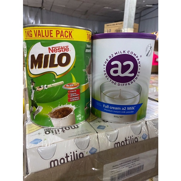 bộ đôi milo và sữa a2 nguyên kem mẫu mới date 6/2022