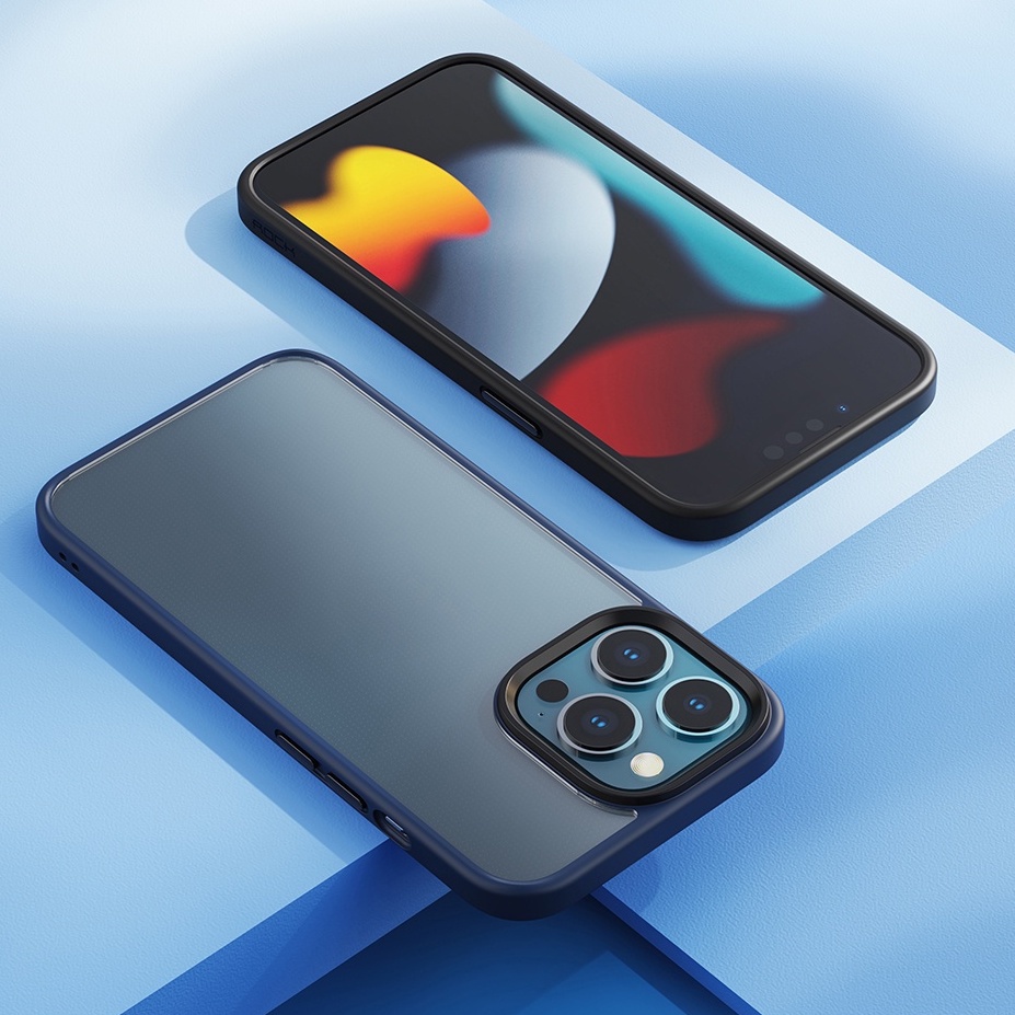 IPhone 13/ 13 Pro/ 13 Pro Max/ 12/ 12 Pro/ 12 Pro Max lưng trong viền màu hiệu Rock