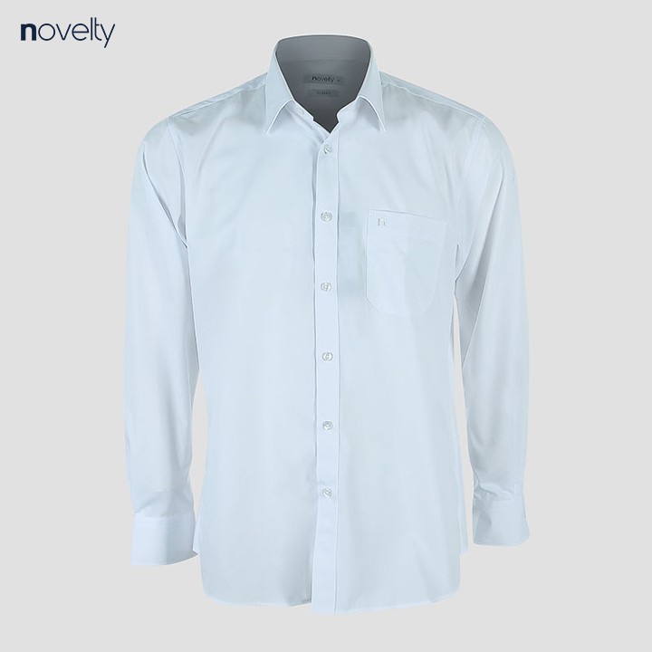 [Mã FAMALLT5 giảm 15% đơn 150K] Áo sơ mi nam Novelty dài tay trơn màu trắng NSMMMDMTCC200039D