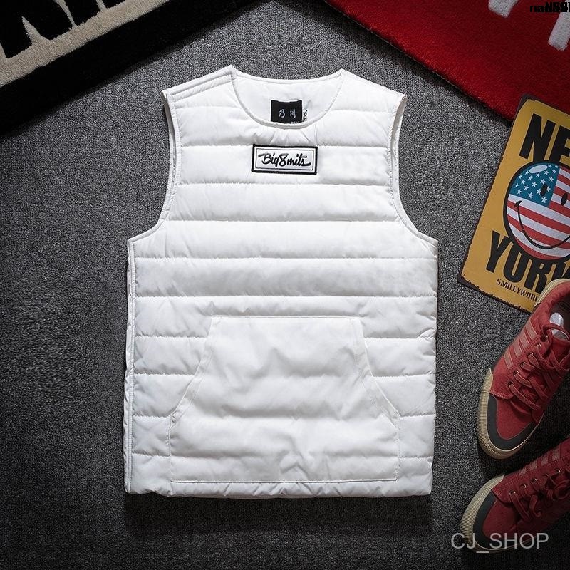 Áo Khoác Phao Sát Nách Ôm Dáng Không Tay Hình Chim Hạc Đệm Cotton Cho Nam