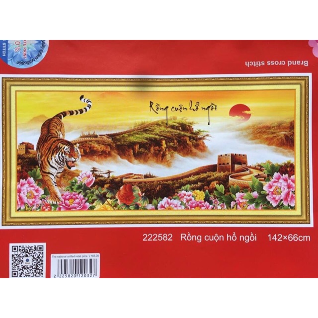 Tranh thêu chữ thập Mãnh Hổ 222582 (142x66) chưa thêu