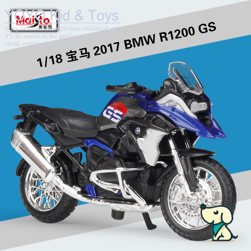 Mô Hình Xe Mô Tô bmw r1200gs Lora MC1 Bằng Hợp Kim Tỉ Lệ 1: 18