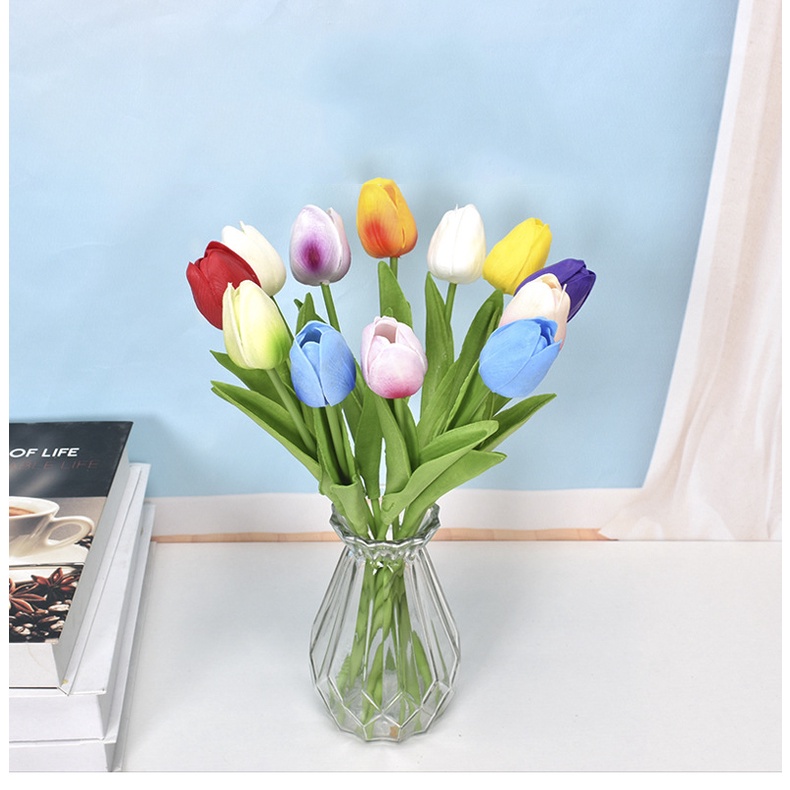 [Mã LIFE1003ALL giảm 10% đơn 50K] Bông hoa tulip, hoa giả PU ❤️ trang trí nhà cửa cao cấp