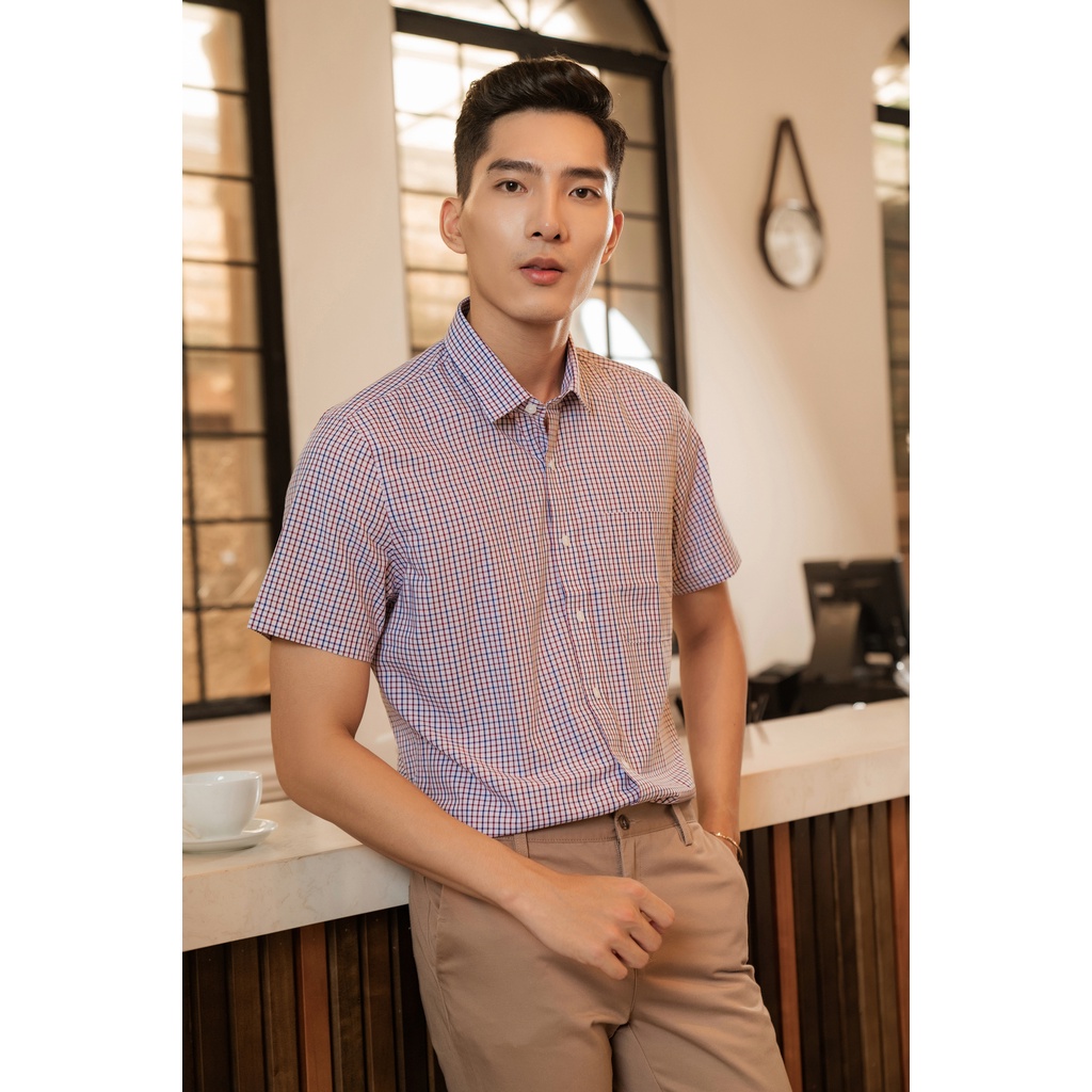 Áo Sơ Mi Nam Công Sở Ngắn Tay Trẻ Trung Kẻ Caro DGCs - SASN1927M