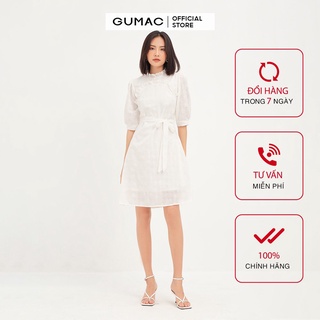 Đầm nữ phối tùng dập ly GUMAC DA12134