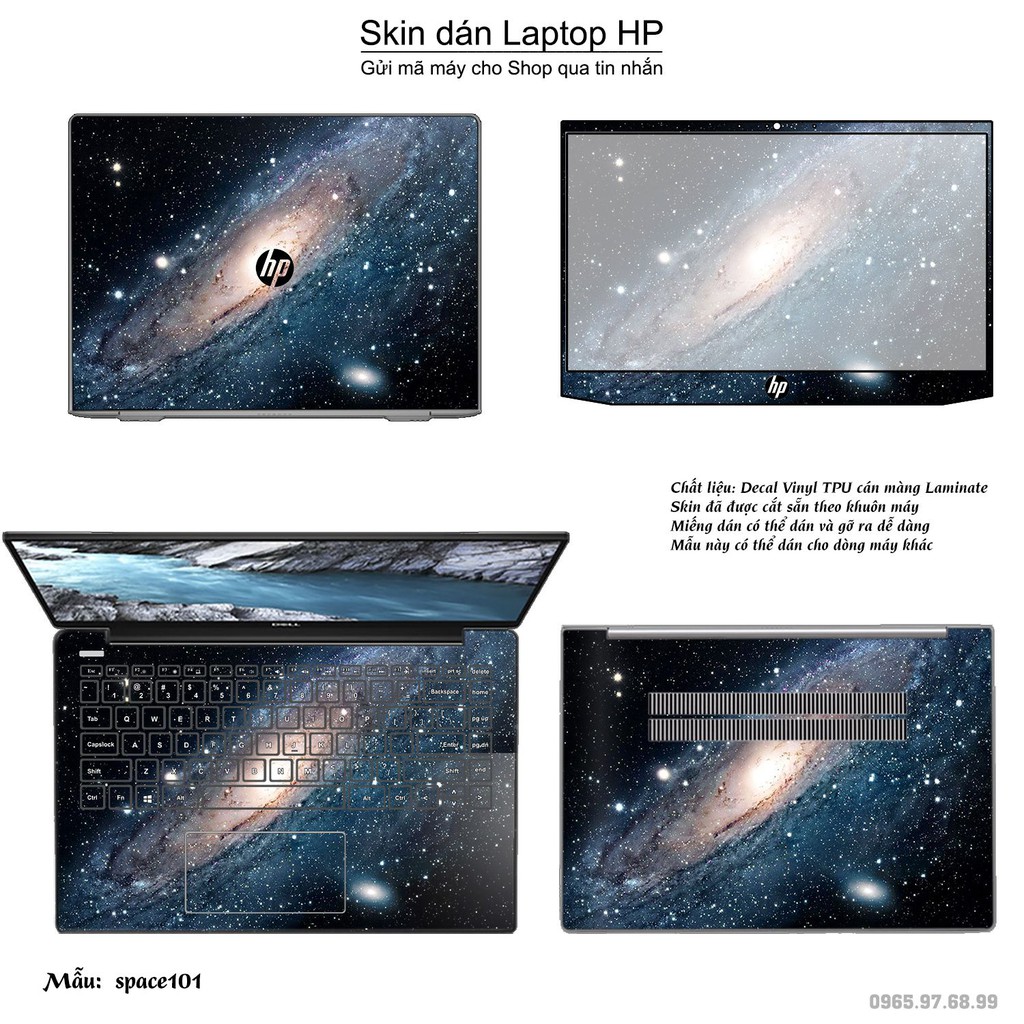 Skin dán Laptop HP in hình không gian nhiều mẫu 17 (inbox mã máy cho Shop)