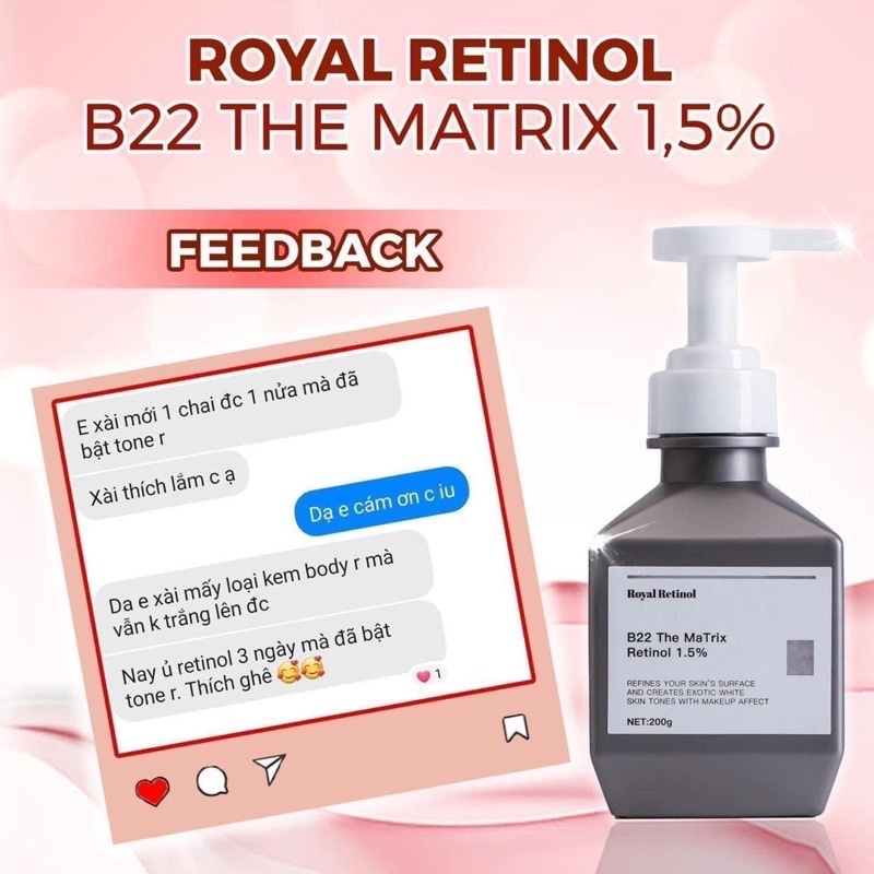 [Có Tem QR Hàng Chuẩn] Kem ủ trắng da Royal Retinol B22 Matrix Retinol 1.5% Hộp 200g