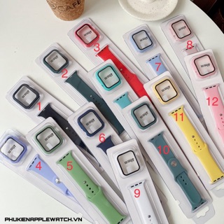 Combo dây cao su Apple Watch và Ốp cường lực 2021