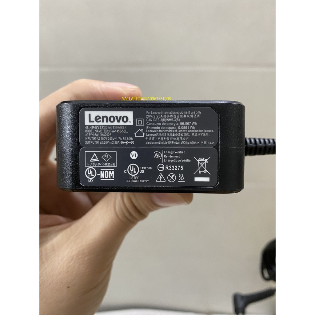 Sạc laptop Sạc lenovo 20V 2.25A hàng zin chính hãng