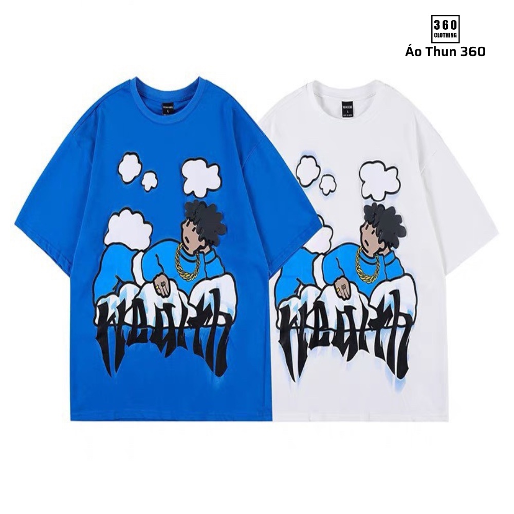 Áo thun nam nữ oversize cotton Xanh Trending M10 tay lỡ unisex form rộng phong cách Hàn Quốc siêu chất
