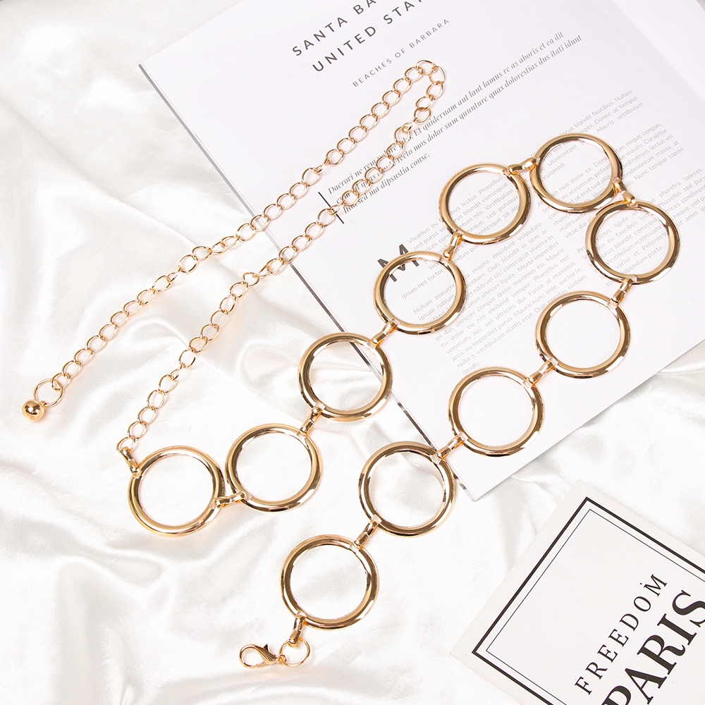 Dây Xích Đeo Thắt Lưng Móc Khoen Tròn Thời Trang Cho Nữ