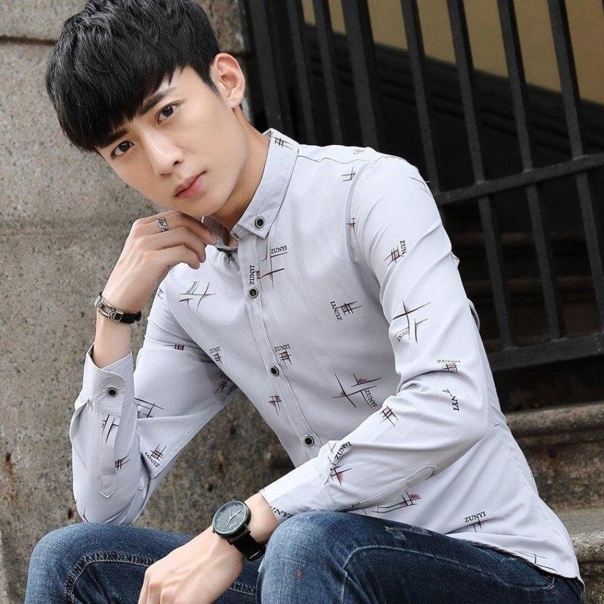 Áo sơ mi nam dài tay họa tiết chữ ZUNYI thời trang Erina cao cấp chất vải mát mịn