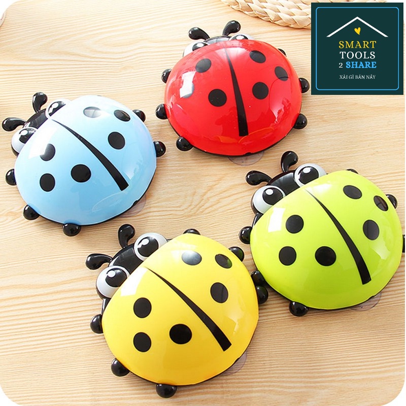 Kệ Đựng Bàn Chải, Kem Đánh Răng, Cọ Trang Điểm Hình Con Bọ Lady Bug Nhiều Màu Sắc