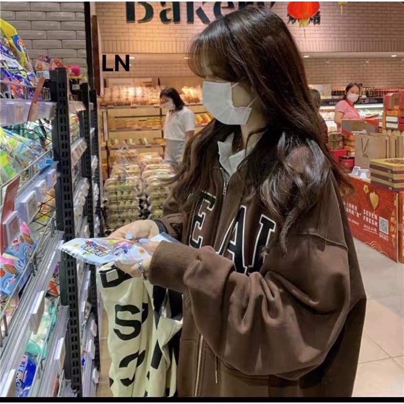 Áo khoác nỉ YEAH mũ 2 lớp TH6