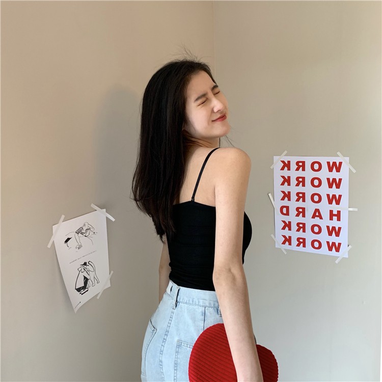 Áo 2 dây Croptop dây có khuy điều chỉnh - chất vải thun Cotton dày dặn, co giãn, thấm hút mồ hôi - Freeship Lola Fashion | BigBuy360 - bigbuy360.vn