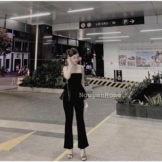 set áo peplum + quần loe from dài