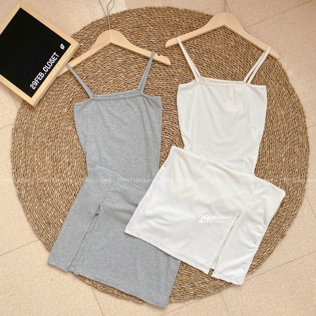 Váy 2 dây body có xẻ - Ảnh thật