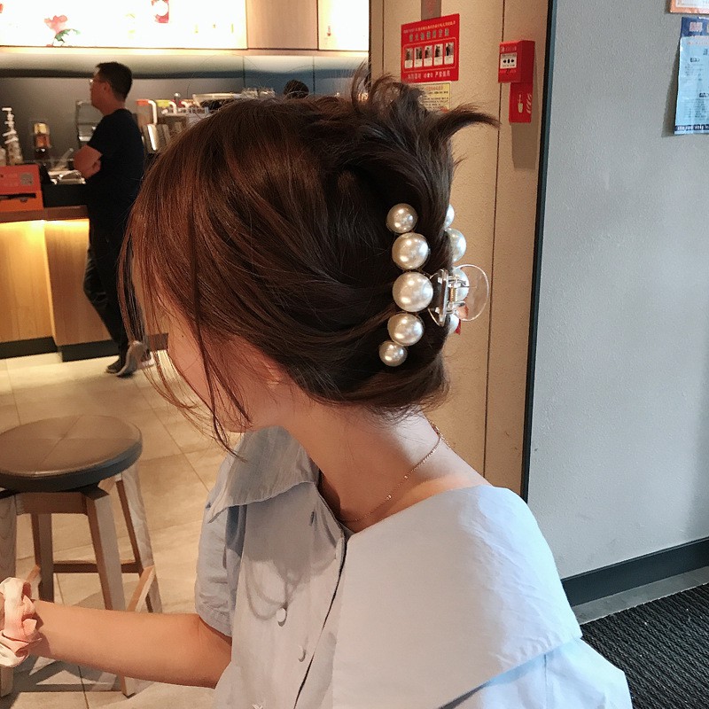 Kẹp càng cua trong suốt đính hạt