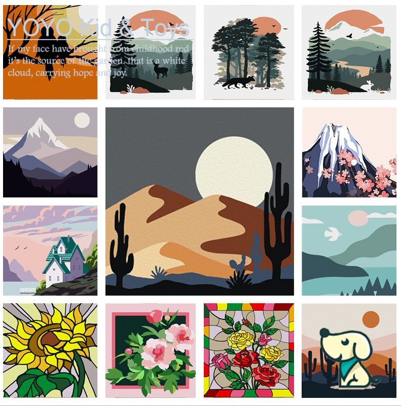 Bộ Tranh Sơn Dầu 20x20 cm Tự Làm Họa Tiết Nhiều Màu Sắc Kích Thước 20x20cm / Y001 | BigBuy360 - bigbuy360.vn