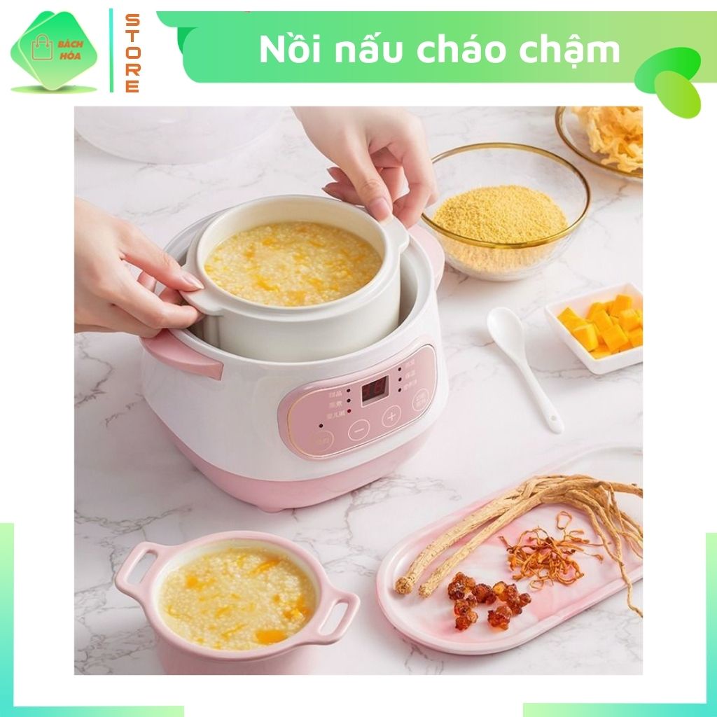 Nồi Hầm Cách Thủy, Nồi Nấu Cháo Chậm Cho Bé Đa Năng, Tiện Lợi