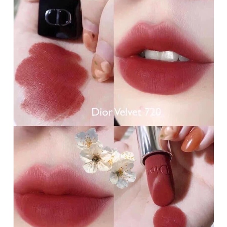 Chính hãng- Son DIOR ROUGE 720 Icóne VELVET Hồng Nâu Gỗ - Lamii Beauty