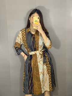 Đầm sơmi lưng thun