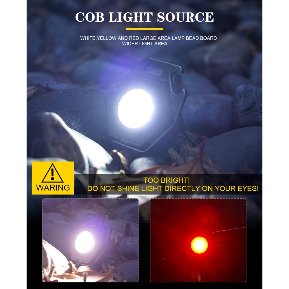 Đèn Pin cob mini Siêu Sáng Sạc usb Có Nam Châm Mạnh Chống Thấm Nước ip64