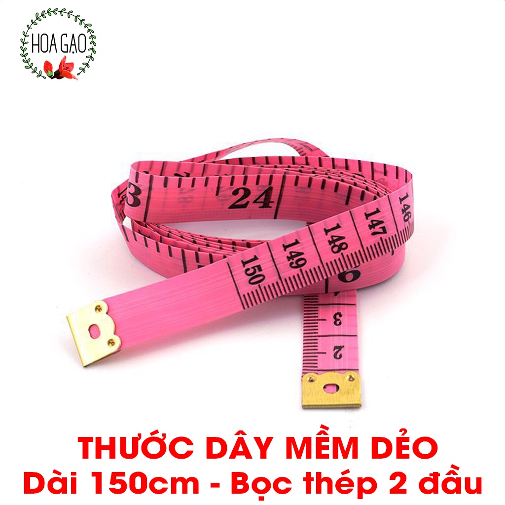 Thước đo eo, thước may đo quần áo HOA GẠO GTD1 150cm có đầu sắt kiểm soát vòng bụng, giảm cân chất lượng 1k freeship