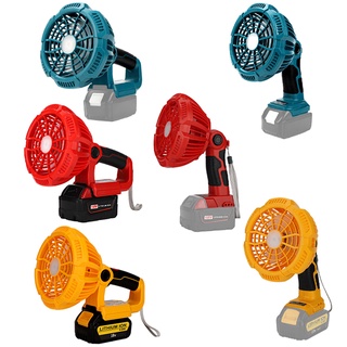 Quạt cắm trại ngoài trời phù hợp cho makita for dewalt bosch for milwaukee for black decker pin 14.4-20v kèm đèn chất lượng cao
