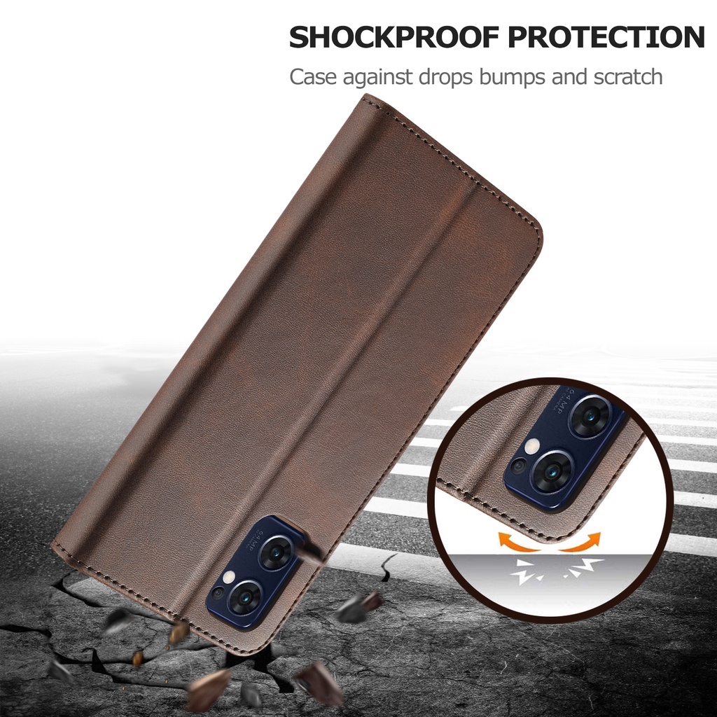 Ốp Điện Thoại Da Gấp Nam Châm Chống Sốc Cho OPPO Reno7 Z Reno7 5G Global Reno6 Reno5 Pro Fan Edition S22 Ultra S21 S20 Plus